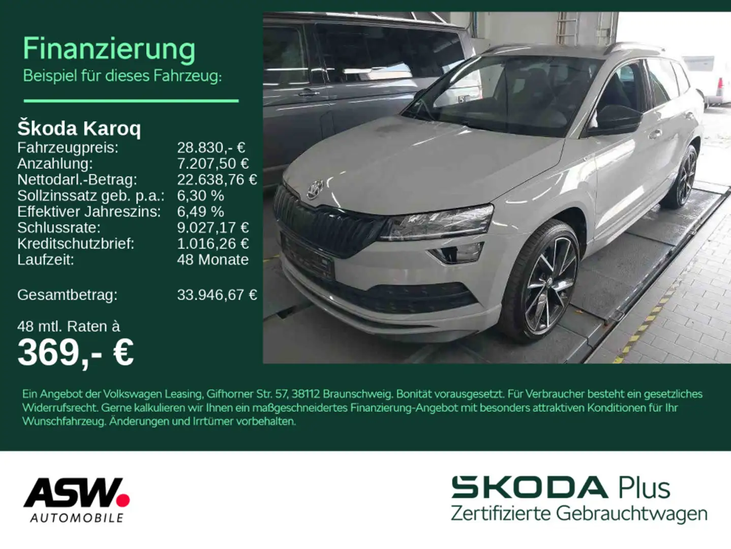 Skoda Karoq Sportline 4x4 2,0 TSI DSG LED NAVI ACC RFK Grau - 1