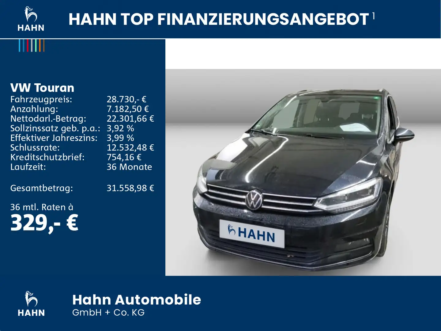 Volkswagen Touran 2.0TDI DSG Highline ACC AHK Cam LED Navi Schwarz - 2