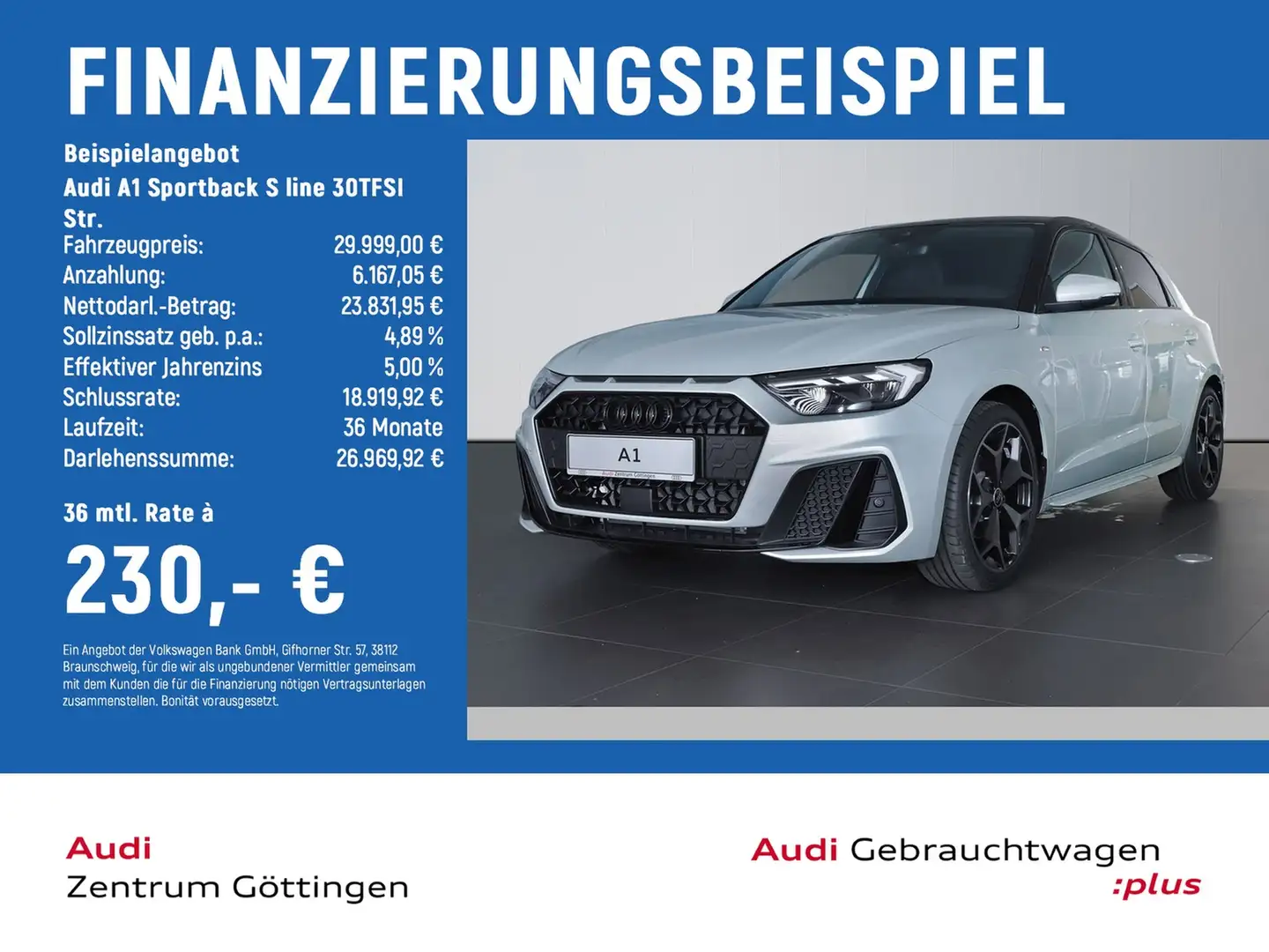Audi A1 Sportback S line 30TFSI Str. LED+INFOTAINMENT Silber - 2