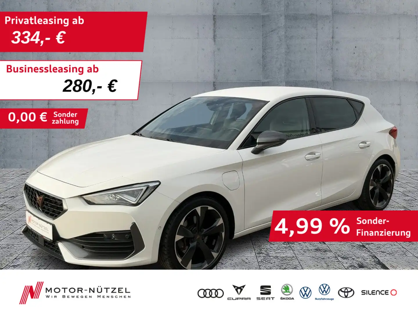 CUPRA Leon 1.4 eHybrid LED+NAV+ACC+DCC+APP+SHZ+RFK+PLA Weiß - 1