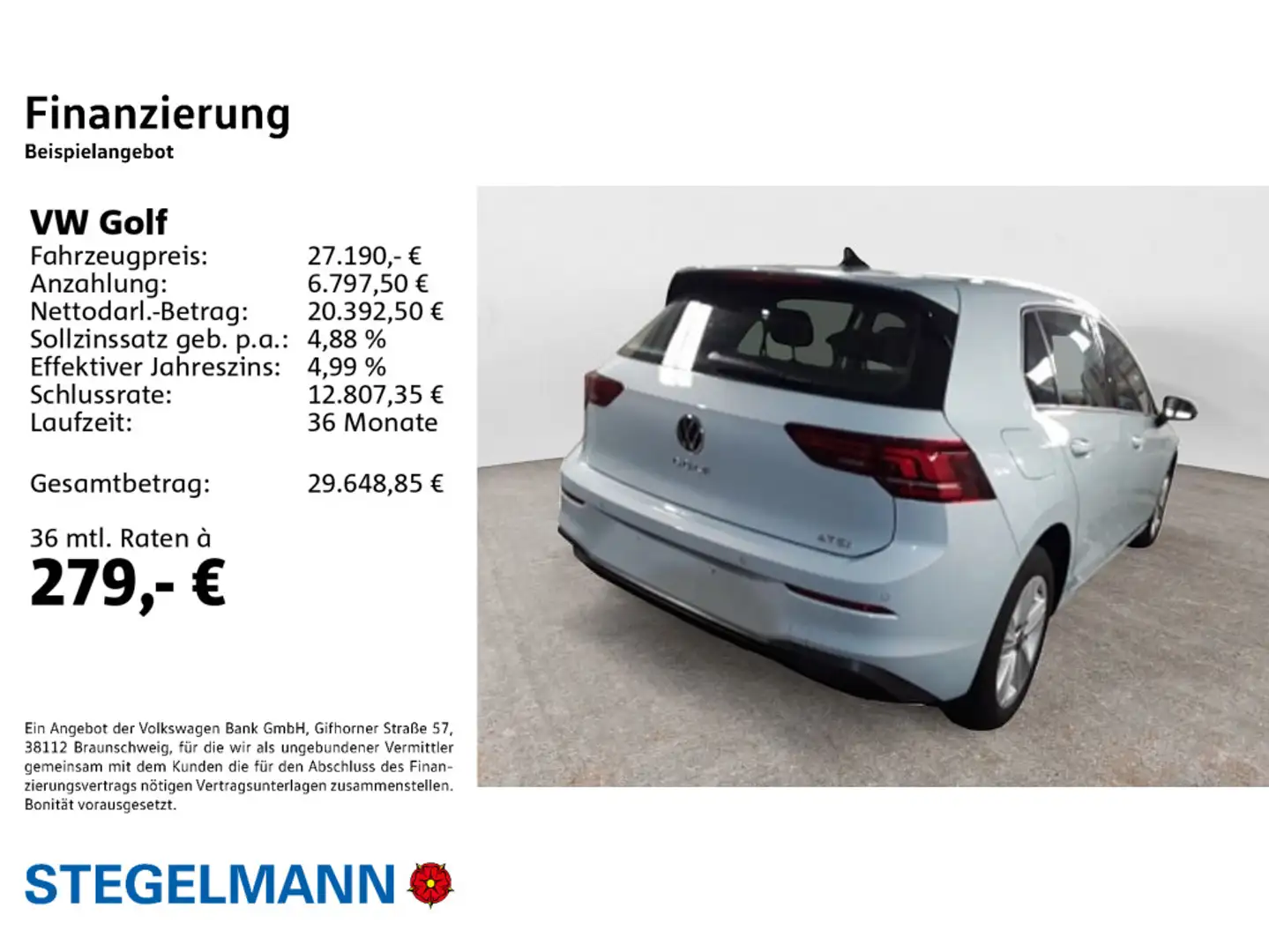 Volkswagen Golf VIII 1.5 eTSI DSG Life *Navi*Kamera*+3J. Ga Blau - 2