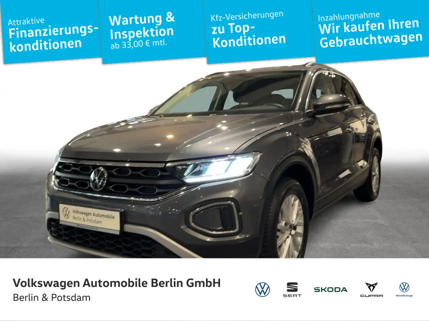 Volkswagen T-Roc 1.0TSI Life NAVI PDC LED SHZ Gris - 1