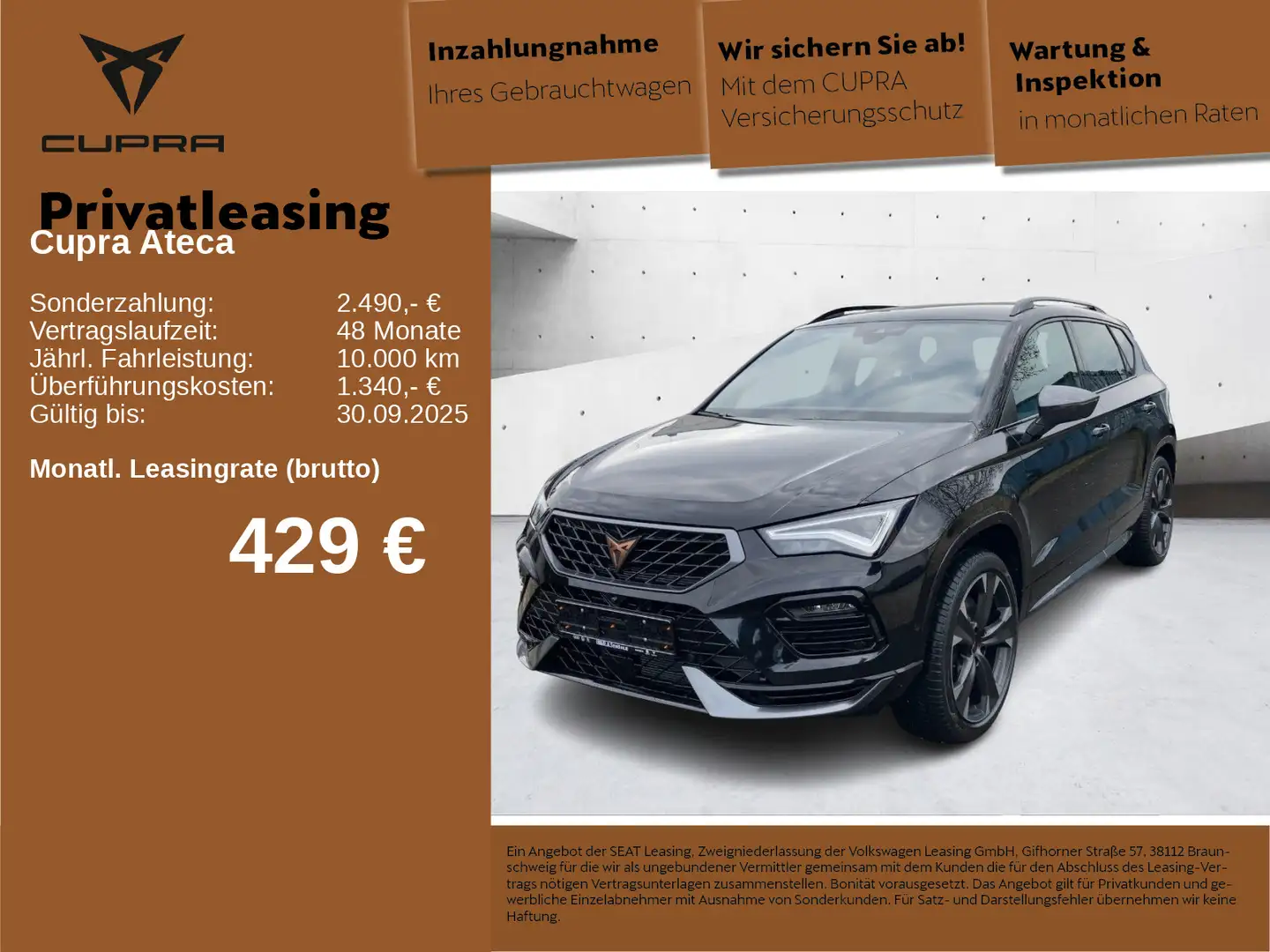 CUPRA Ateca CUPRA Ateca VZ 2.0 TSI 221 AHK MEMORY SHZ 360° Nero - 1