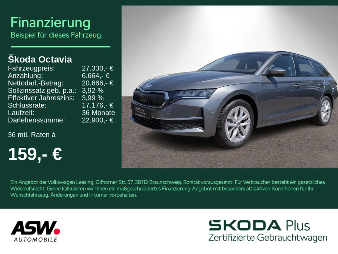 Skoda Octavia Combi Selection 1.5 TSI LED Navi RFK SHZ Gris - 1