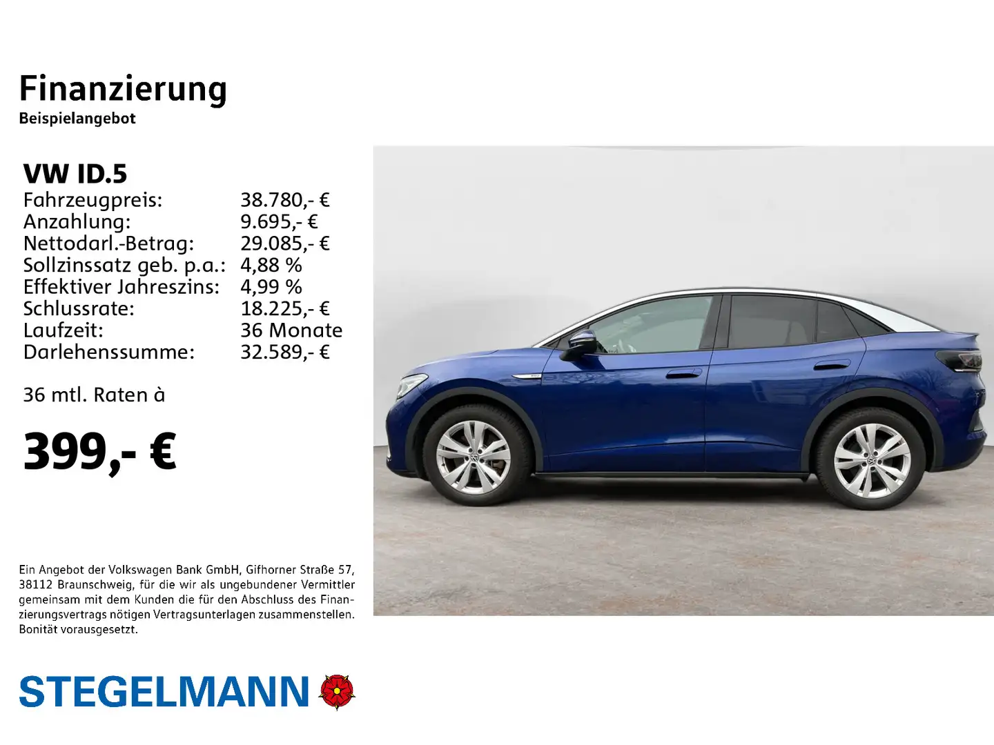 Volkswagen ID.5 Pro 128kW/77kWh *Wärmepumpe*AHK*Navi* Blau - 2