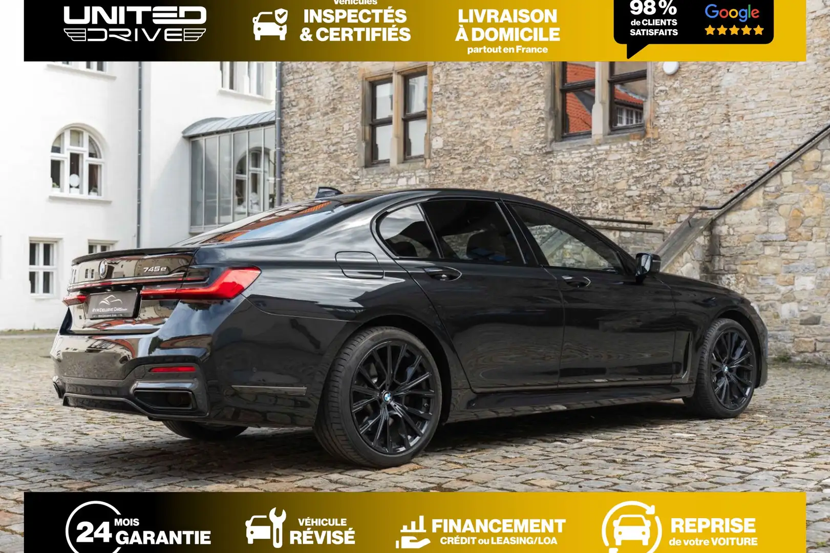 BMW 745 e 394 ch BVA8 M Sport Schwarz - 2
