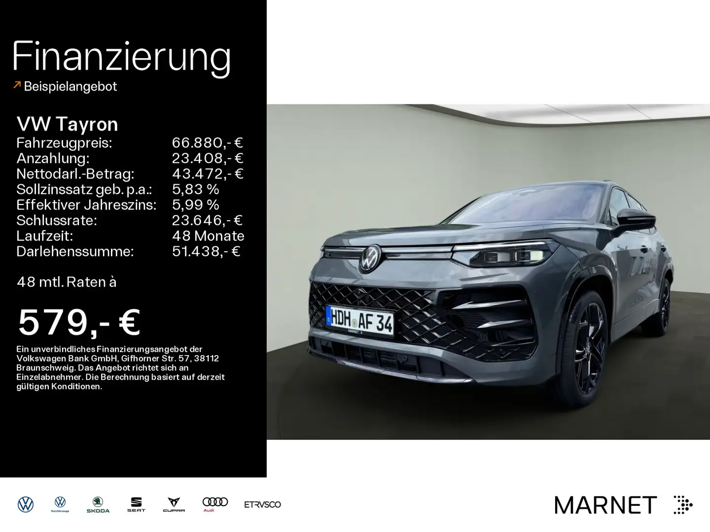 Volkswagen Tayron 2.0 TDI 4M DSG R-Line NAV*AHK*DIGI*PANO Gri - 1