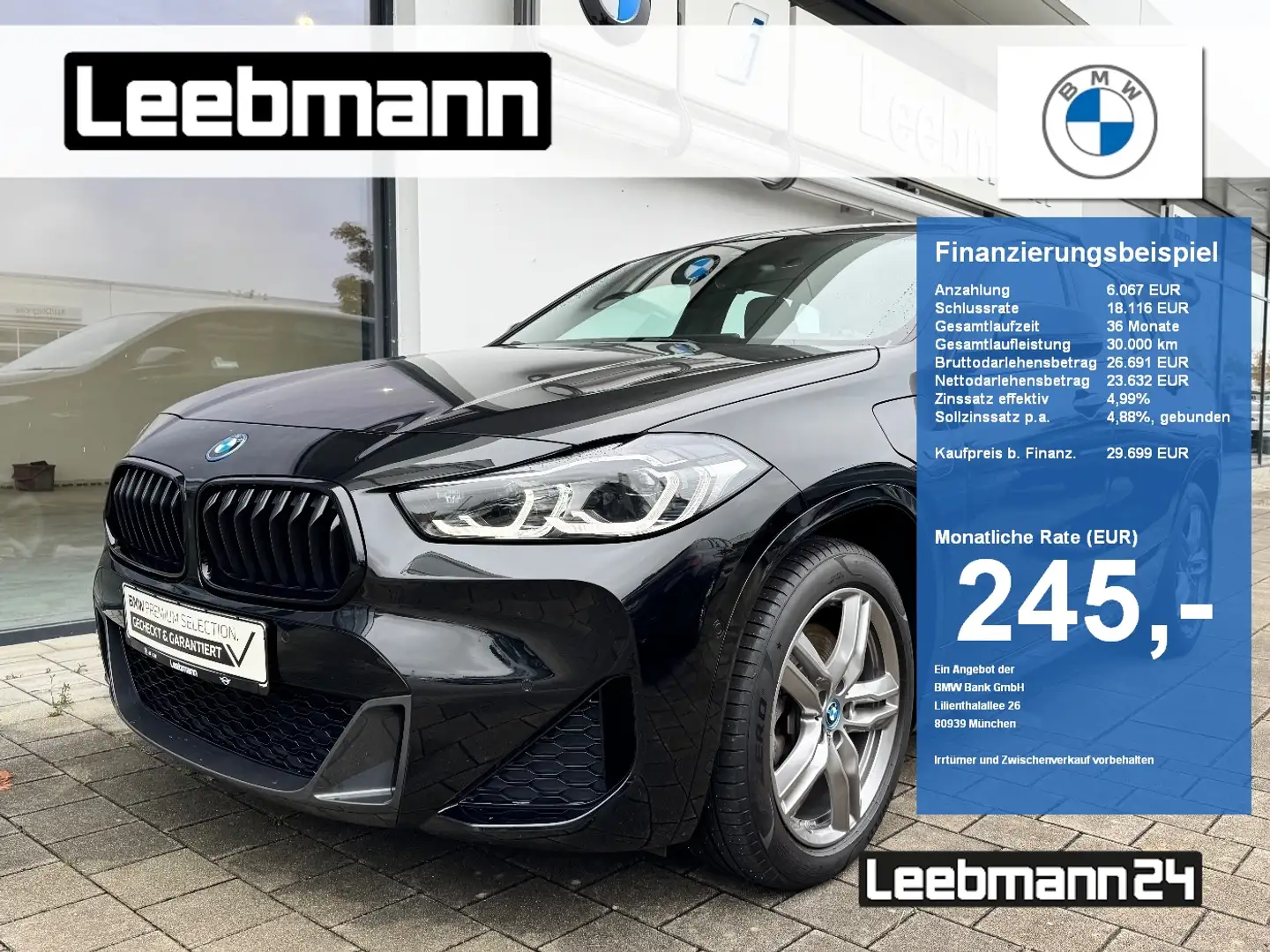 BMW X2 xDrive25e M-Sport ACC/HUD/elSitze 2.J.GARANTIE Noir - 1