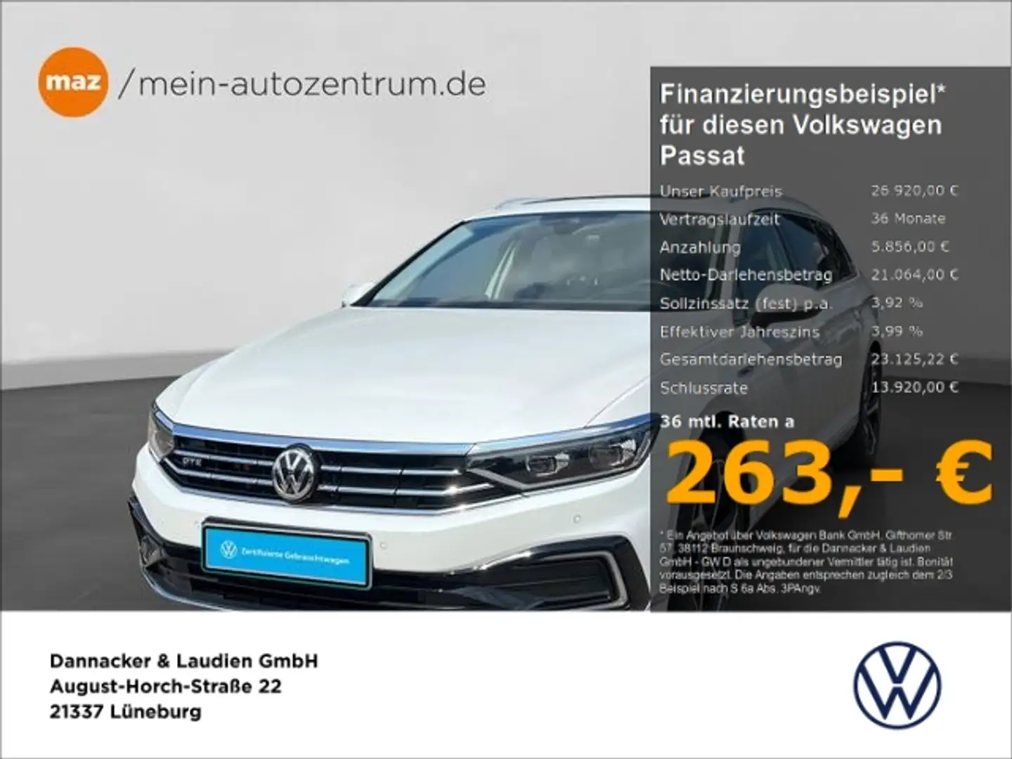 Volkswagen Passat 1.4 TSI Hybrid GTE R-Line Alu Mat Weiß - 1