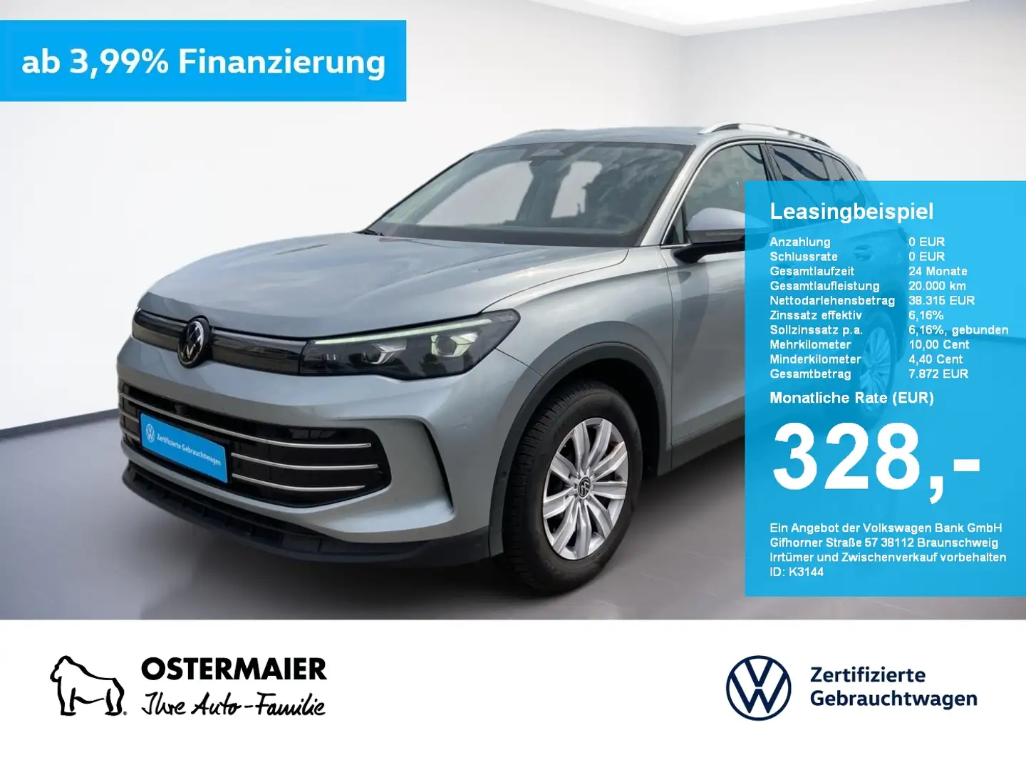 Volkswagen Tiguan ELEGANCE 2.0TDI 150PS DSG NP.57 AHK.IQ-LIGHT.AREA- Plateado - 1