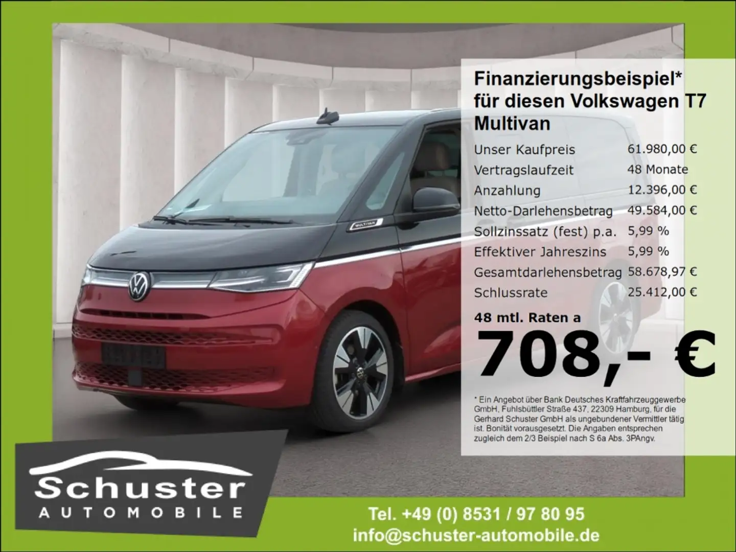 Volkswagen T7 Multivan LÜ Style TDI*AHK Panodach Sitzbelüft Rot - 1