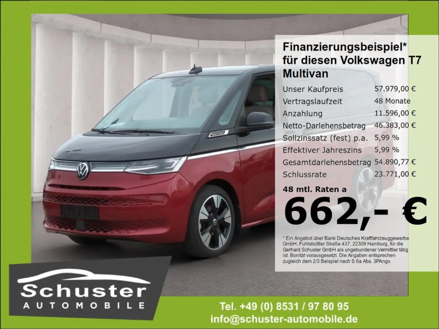 Volkswagen T7 Multivan LÜ Style TDI*AHK Panodach Sitzbelüft Rot - 1