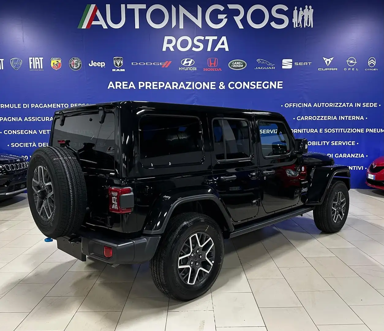 Jeep Wrangler 2.0 phev Sahara 4xe 380CV AT8 PRONTA CONSEGNA Nero - 2