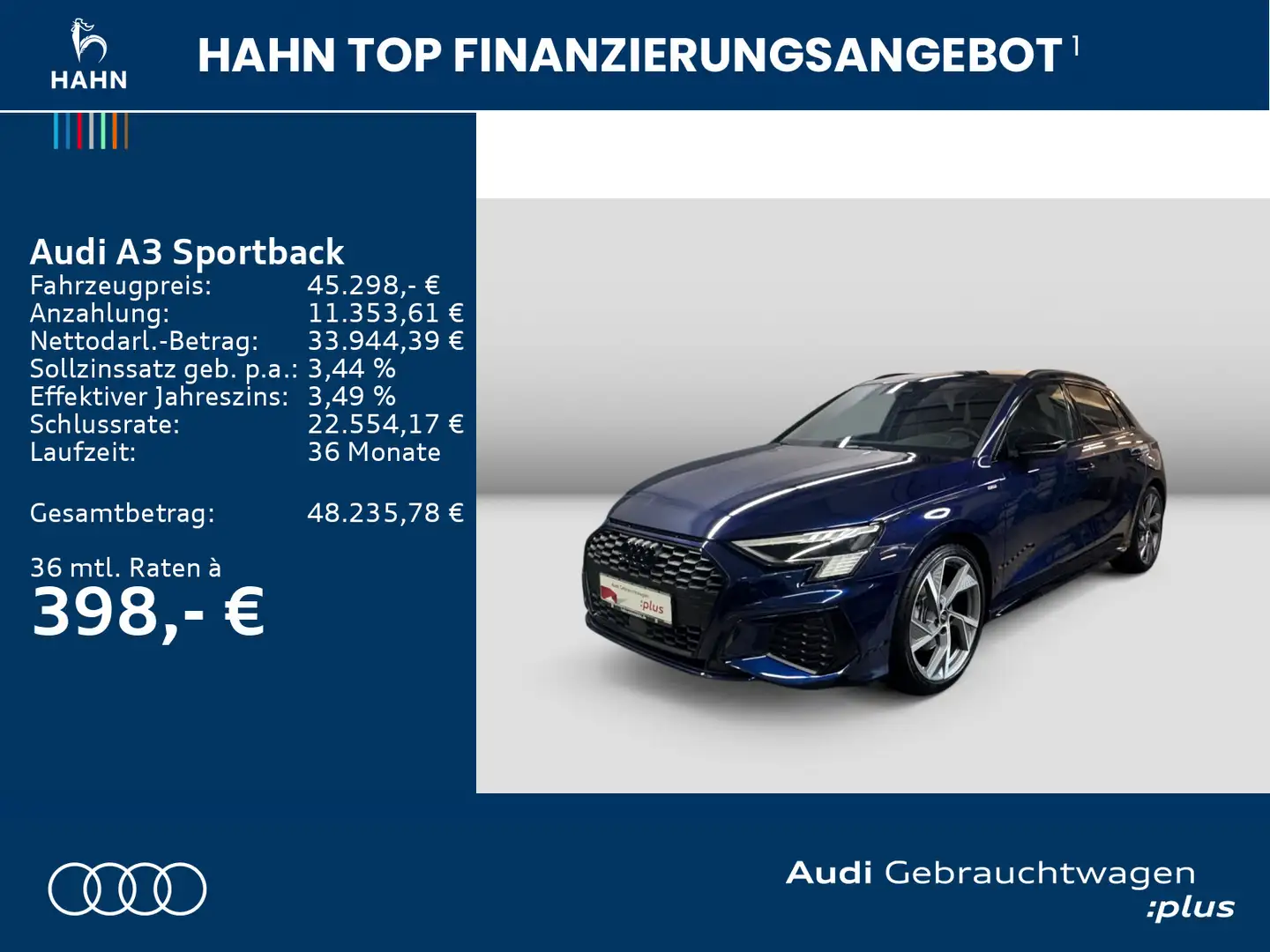 Audi A3 40 TDI quattro S line AHK Matrix B& Blau - 2
