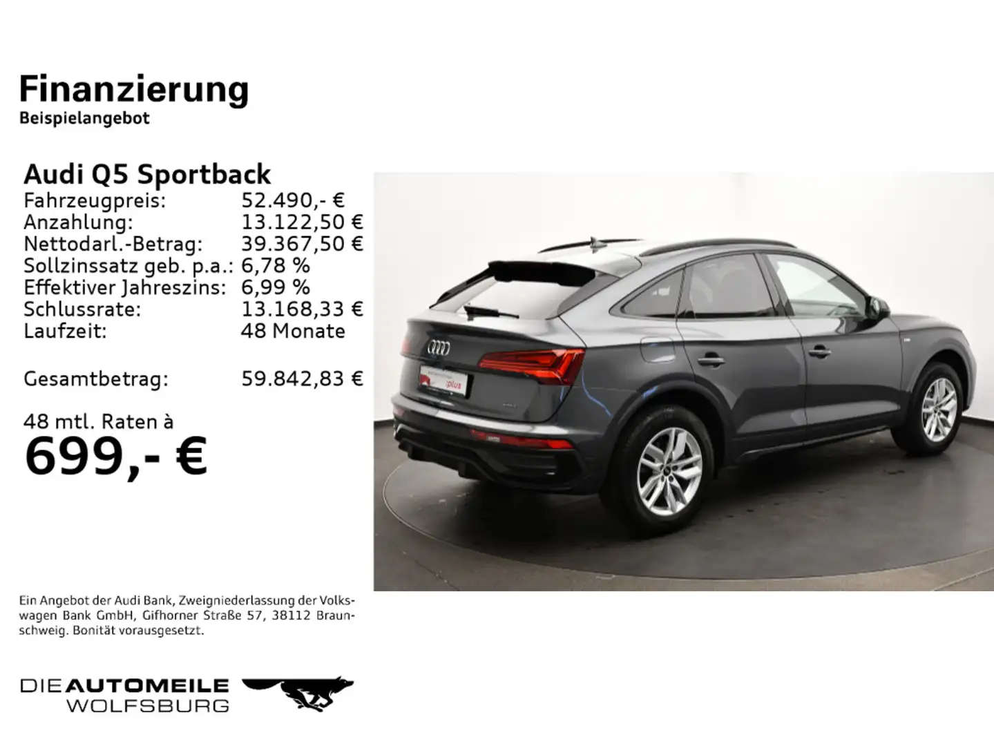 Audi Q5 55 TFSI S line AHK/Optik-Schwarz/St Grau - 2