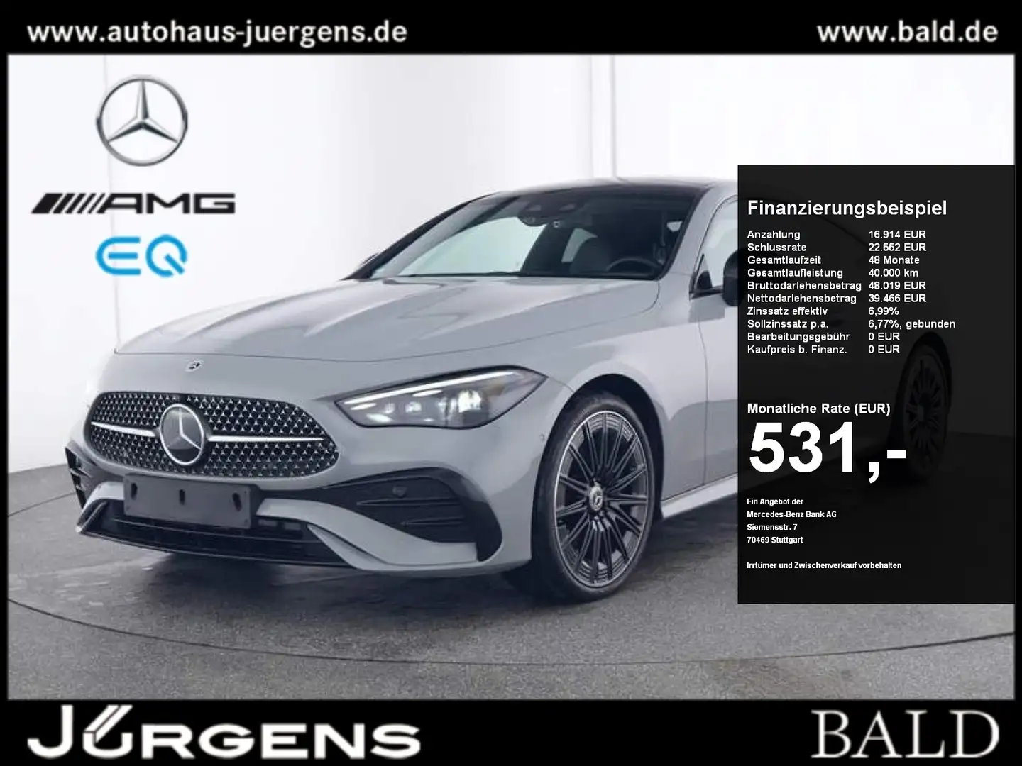 Mercedes-Benz CLE 220 d Coupé AMG/Digital/Pano/Burm3D/Night/20 Szary - 1