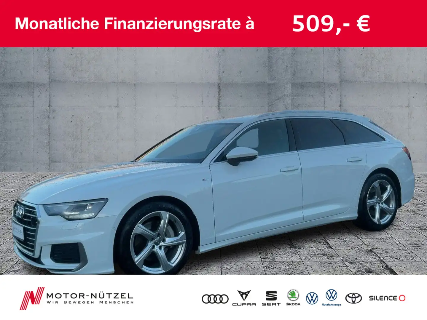 Audi A6 45 TFSI QU 2xS-LINE LED+NAVI+RFK+ACC+19 Weiß - 1