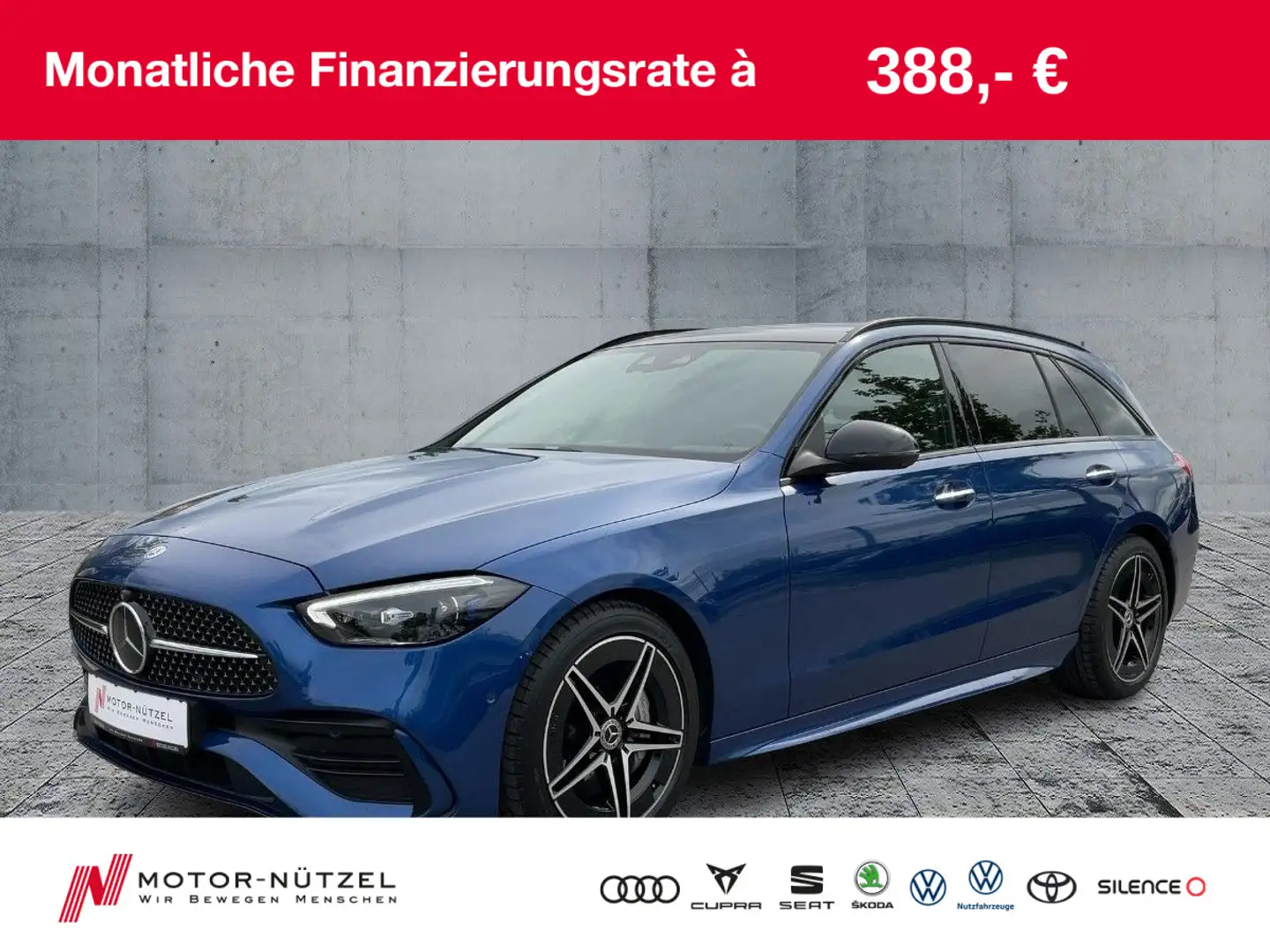 Mercedes-Benz C 300 D T 2xAMG LED+NAV+ACC+4xSHZ+360°+AHK+18" Blau - 1