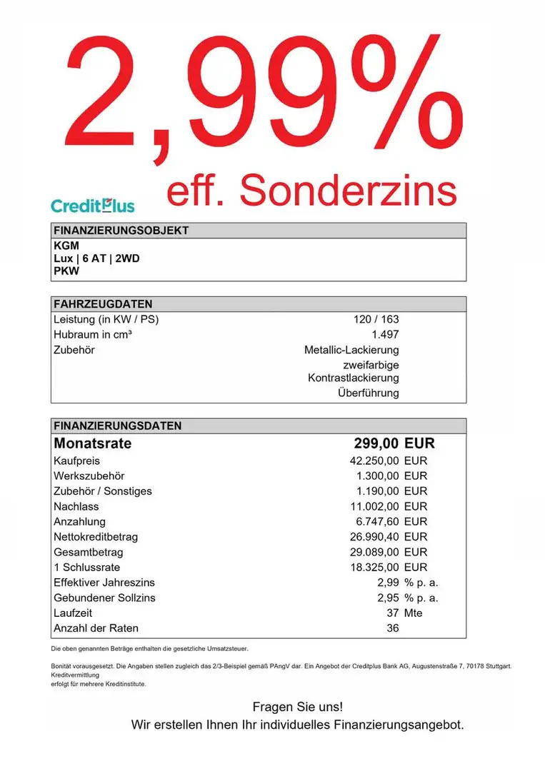 KGM Actyon Lux*2Ton-Lackierung*2,99% Sonder-Zins!!! Beige - 1