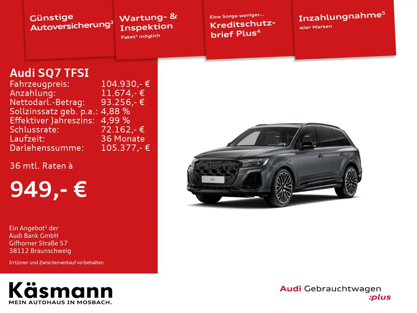 Audi SQ7 qu 7 SITZE HD-MATRIX AHK HUD PANO STDHZ Grau - 1