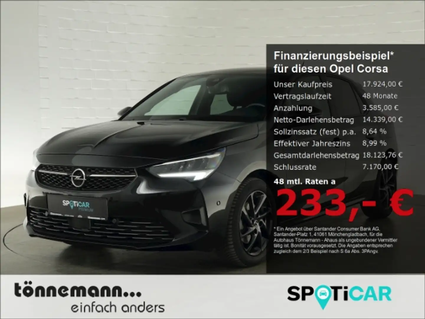 Opel Corsa F GS LINE AT+LED+SITZHEIZUNG+PARKPILOT VO.&HIN. Schwarz - 1