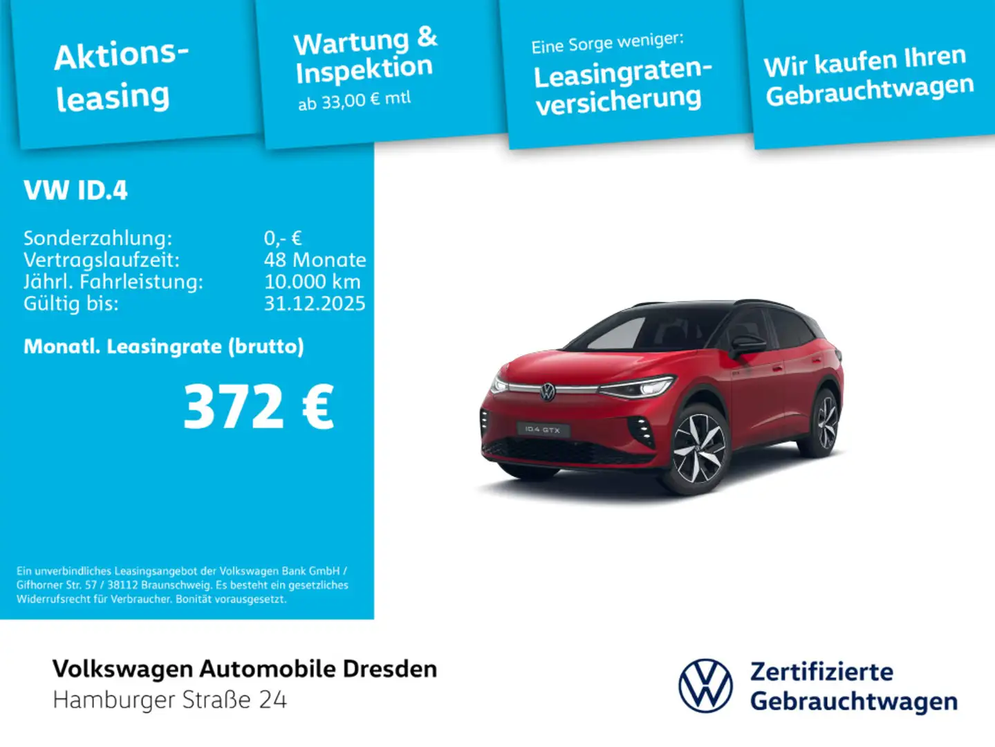 Volkswagen ID.4 GTX IQ.LIGHT SIDE APP PDC WÄRMEPUMPE Rot - 1