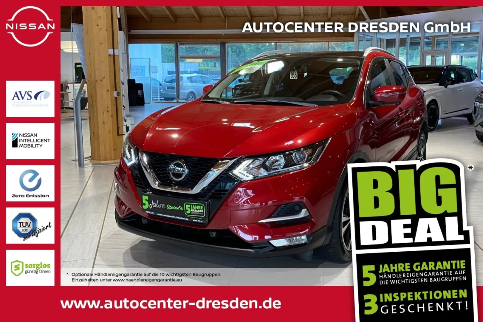 Nissan Qashqai 1.3 DIG-T N-Connecta Pano 360Kamera Navi Rot - 1
