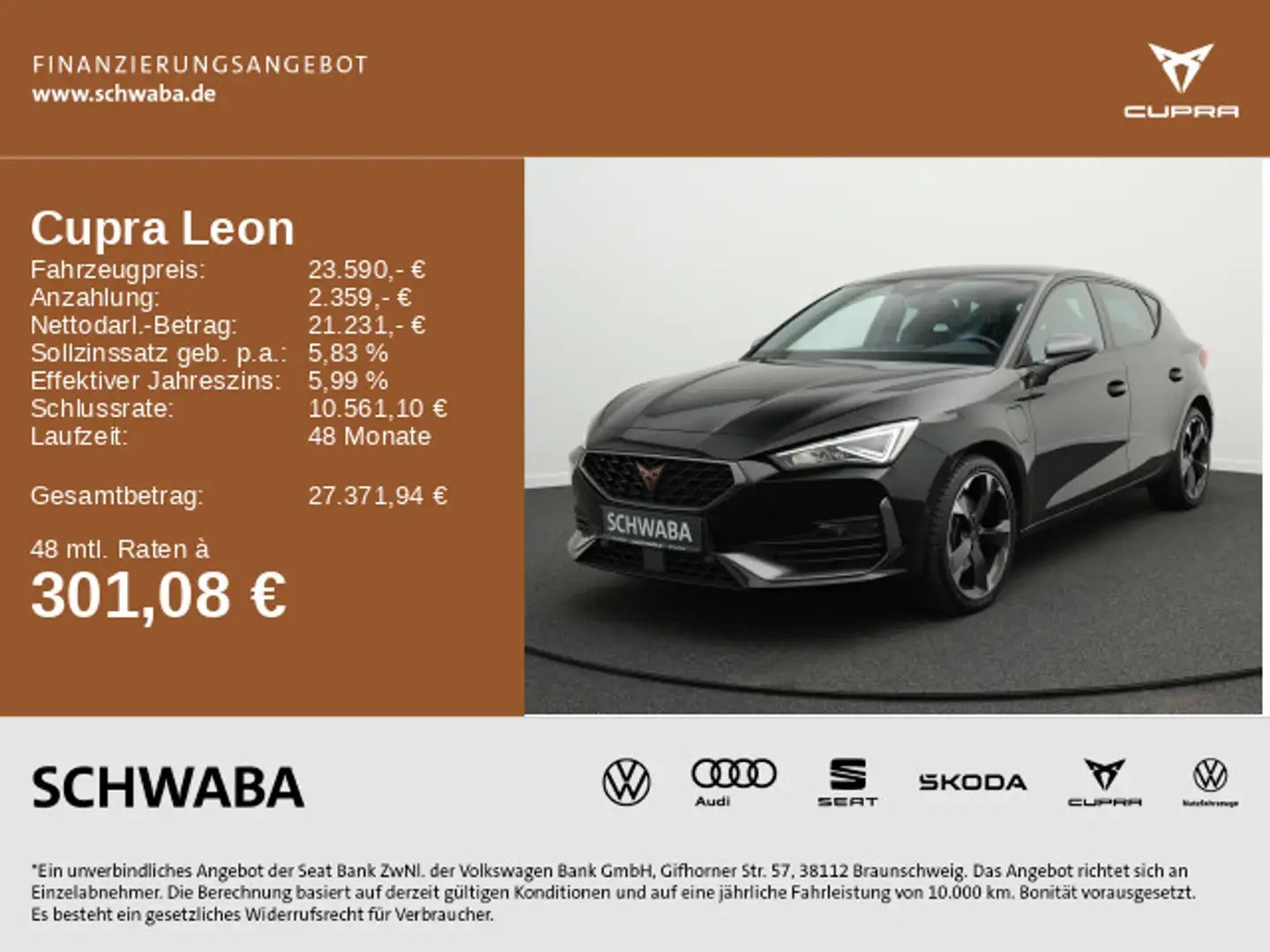 CUPRA Leon 1.4 e-Hybrid DSG*LED*DCC*GRA*LANE*R-KAM*18" Schwarz - 1