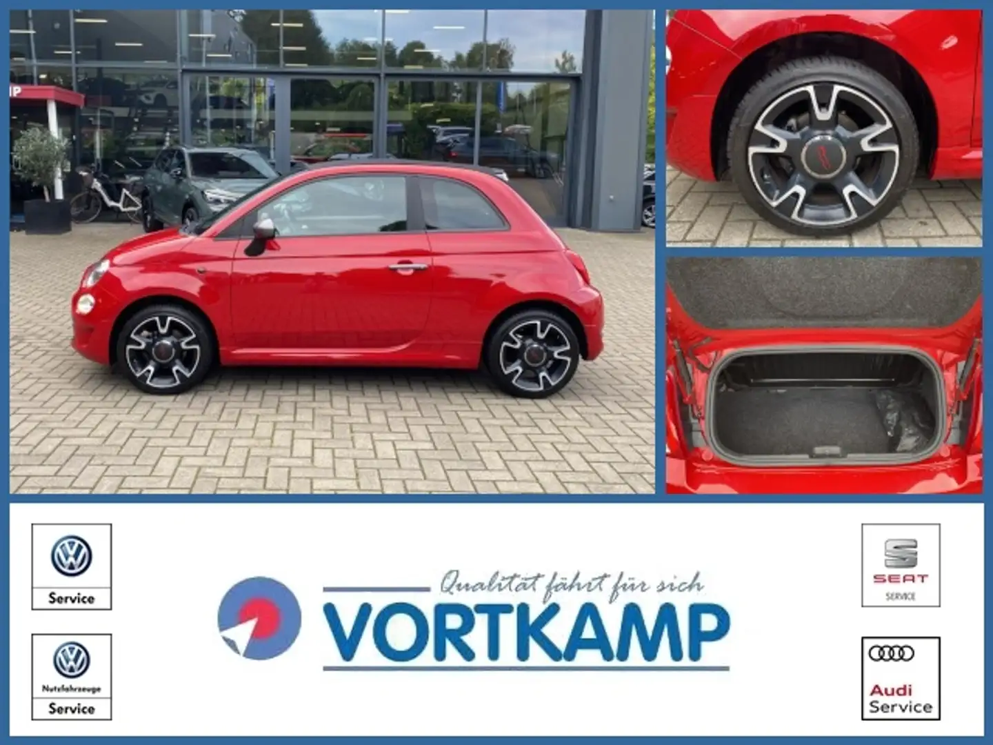 Fiat 500 S Cabrio 1.2 U-Connect Automatik Rot - 1