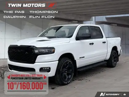 White 2026 RAM 1500 Pickup Truck Four-Wheel Drive 8-Speed Automatic