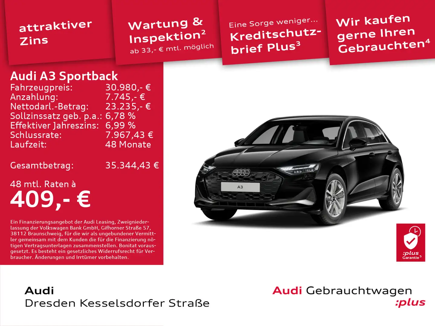 Audi A3 Advanced 30 TFSI 85(116) kW(PS) S t Schwarz - 1