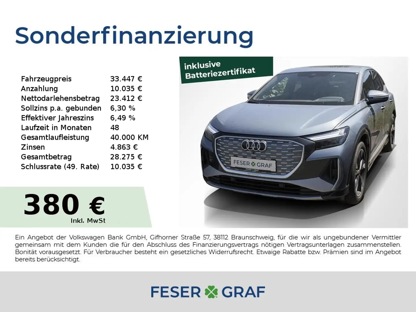 Audi Q4 e-tron Sportback 40 e-tron S Line Int Pano,Kamera,Leder,N Blau - 1