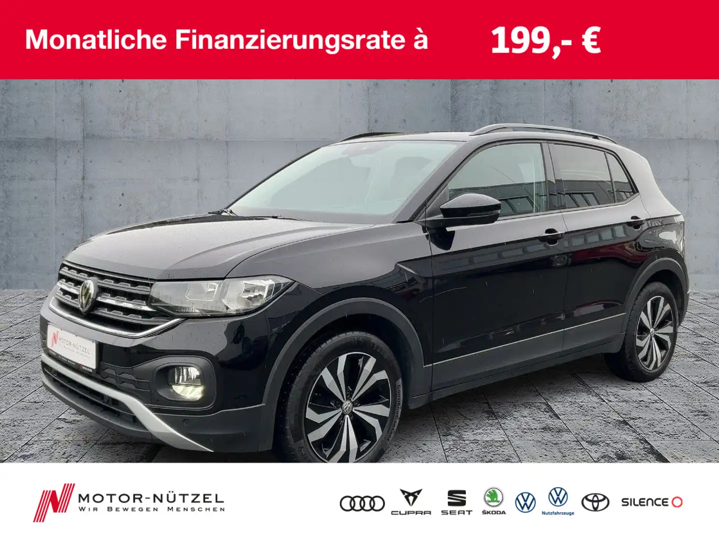 Volkswagen T-Cross 1.0 TSI LIFE SHZ+2xPDC+NSW+MFL+BT+17" Negro - 1