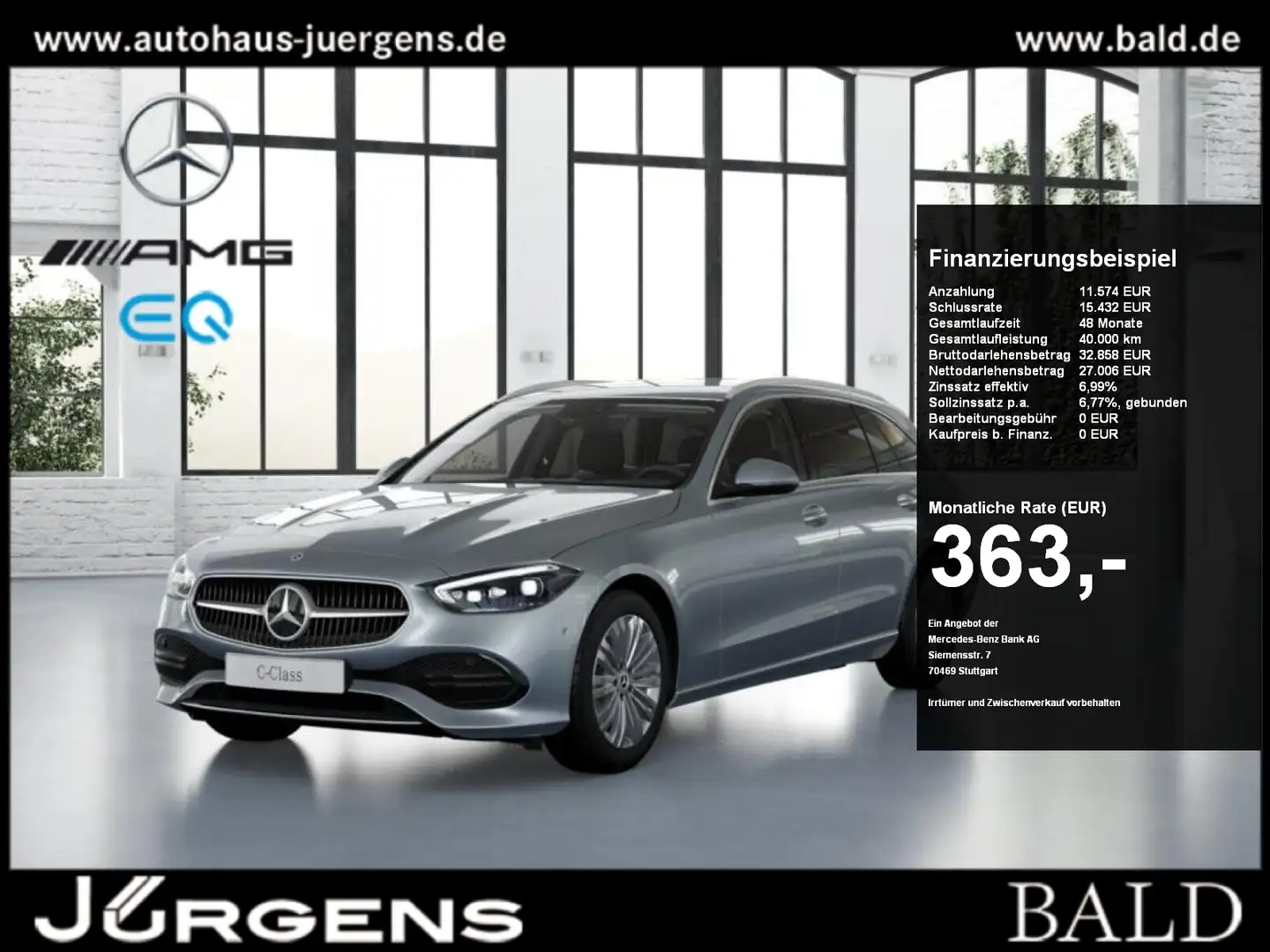 Mercedes-Benz C 220 d 4M T Avantgarde/DIGITAL/Kamera/Memo/Totw Silber - 1