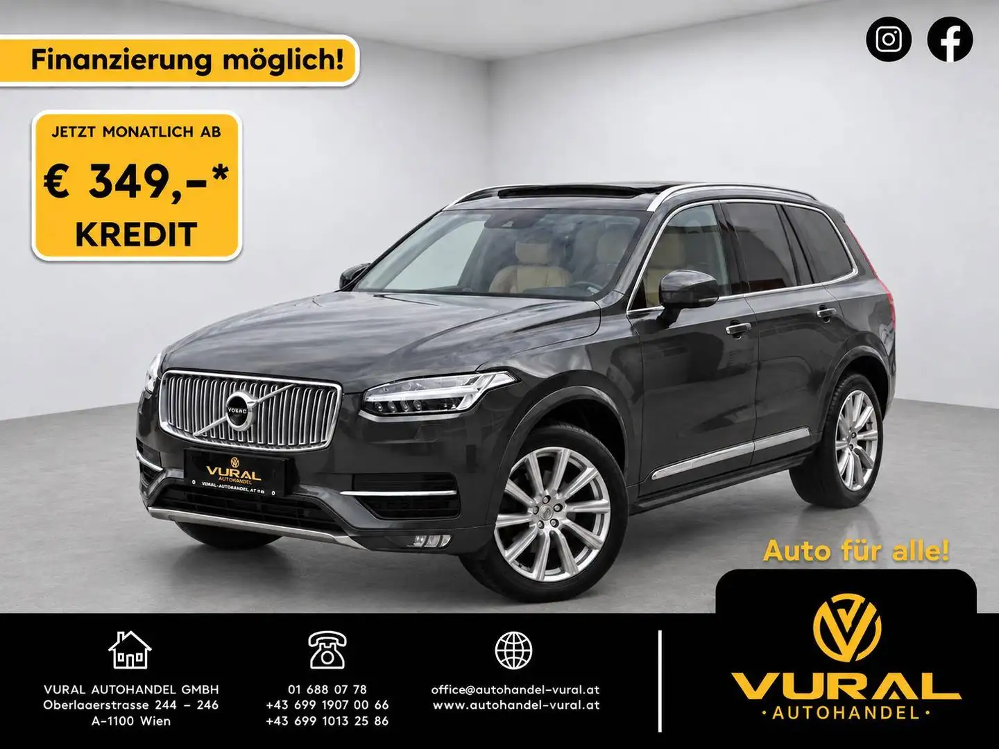 Volvo XC90 2.0 D5 Inscription AWD | 7 SITZE | PANO | HEAD-UP | BOWERS & WILKINS Grau - 1