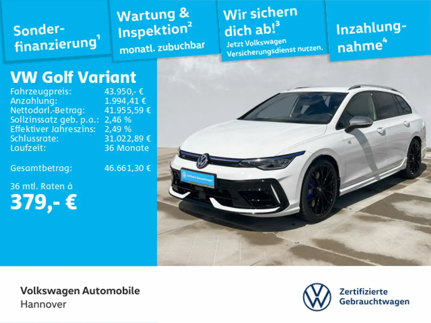 Volkswagen Golf Variant Golf VIII Variant R 2.0 TSI DSG AHK LED Navi ACC Weiß - 1