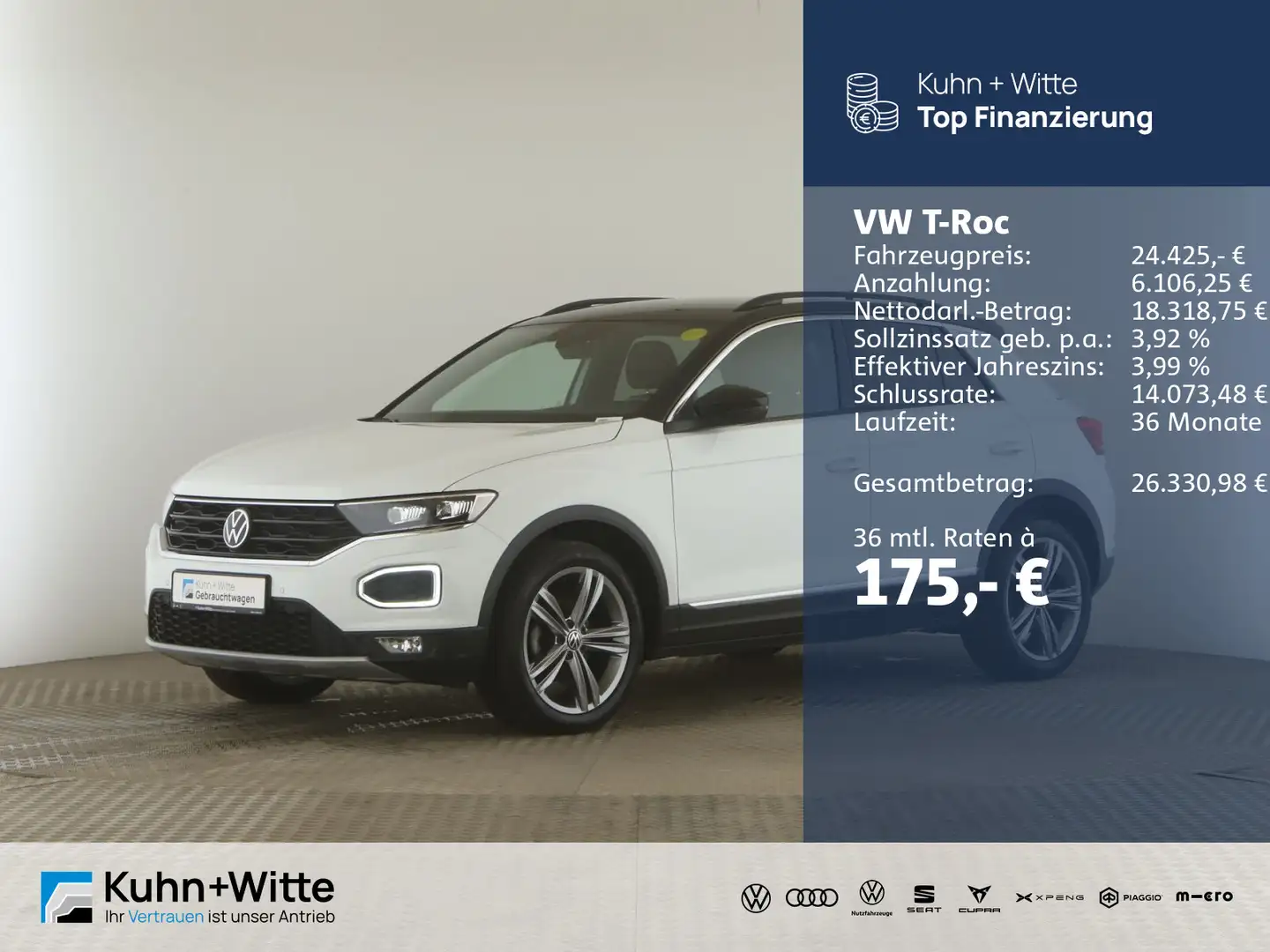 Volkswagen T-Roc 1.5 TSI Sport *ACC*LED*PDC*Navi*AppleCar* Weiß - 1