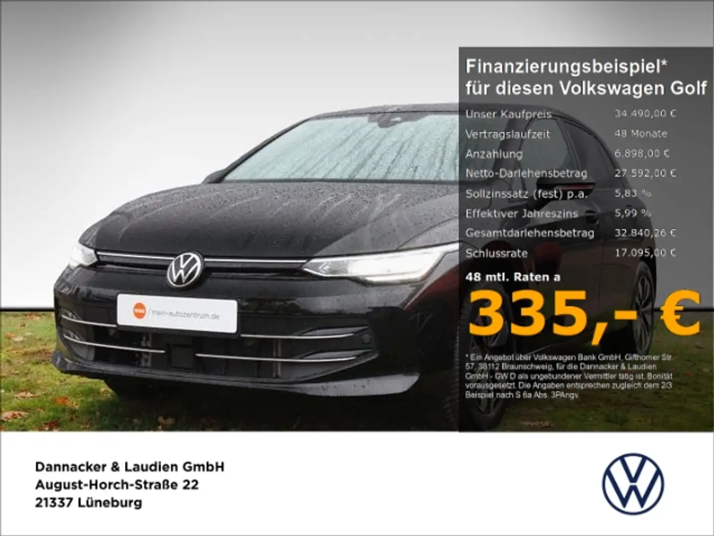 Volkswagen Golf VIII GOAL 2,0 l TDI SCR 85 kW (116 PS) 6-Ga Schwarz - 1