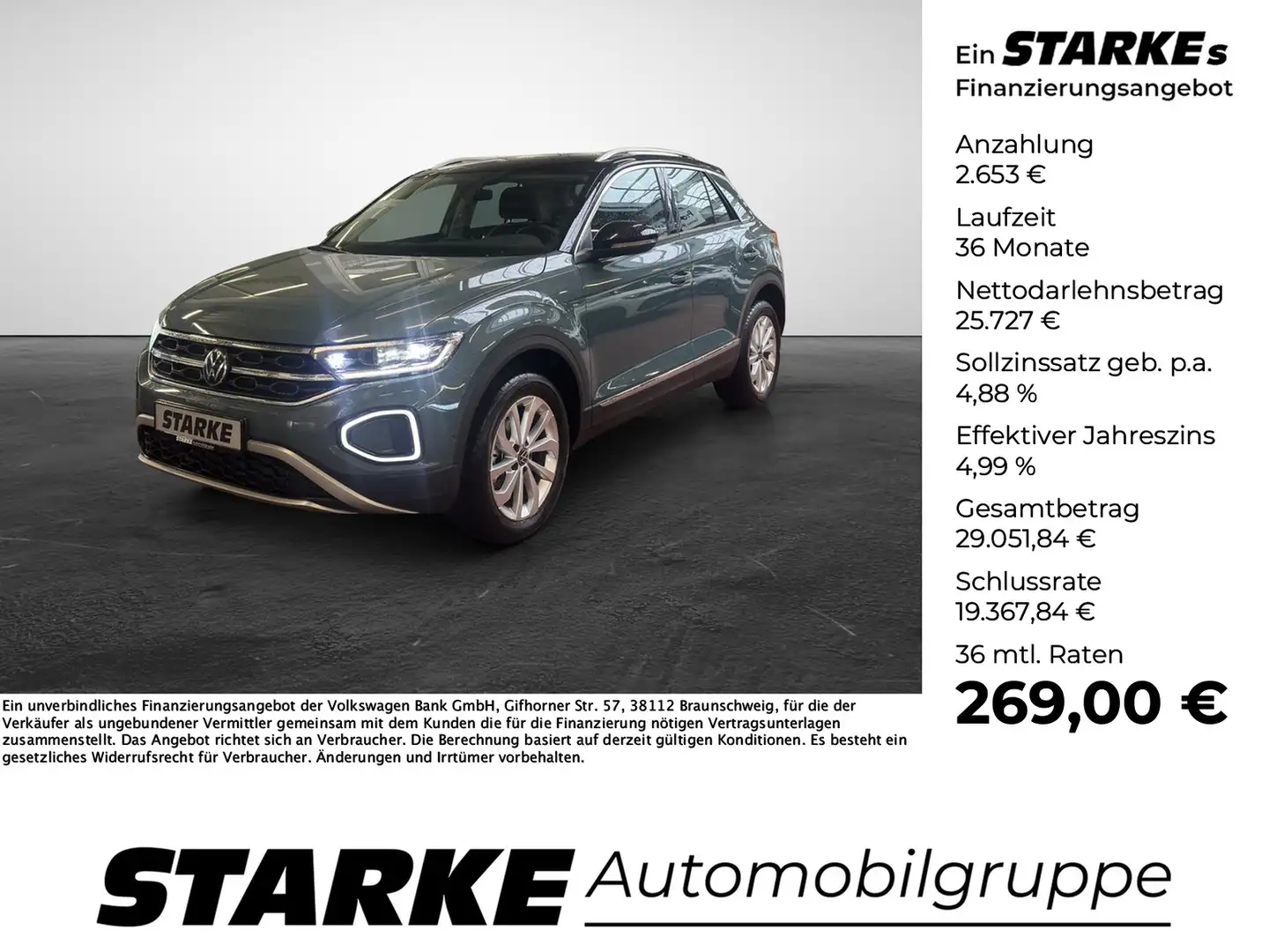 Volkswagen T-Roc 1.5 TSI DSG Style Blau - 1