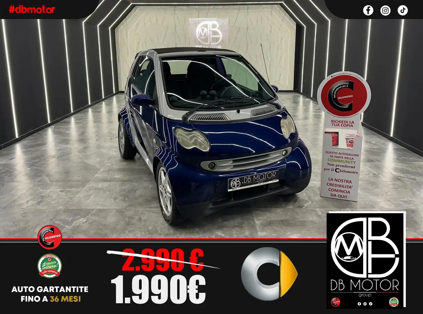 smart forTwo Fortwo I 1998 Cabrio Cabrio 0.6 Smart Blu/Azzurro - 1