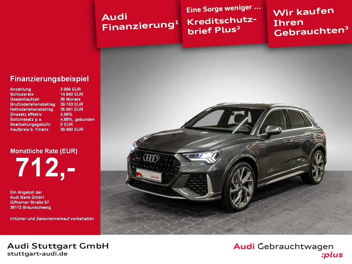 Audi RS Q3 2.5 TFSI quattro AHK Matrix Keyless 21'' Grigio - 1