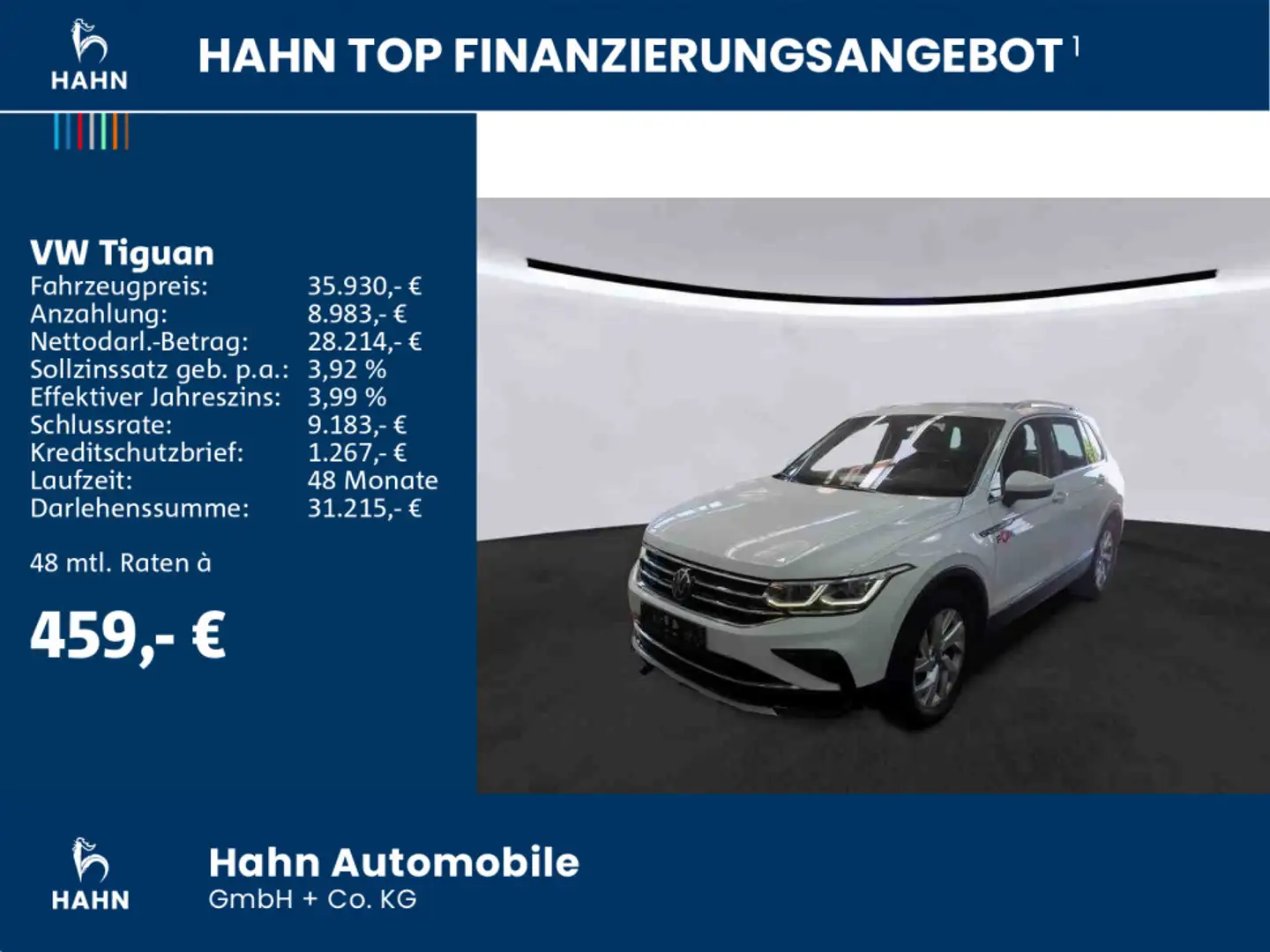 Volkswagen Tiguan 2.0 TDI DSG Elegance AHK Matrix Harman Weiß - 2
