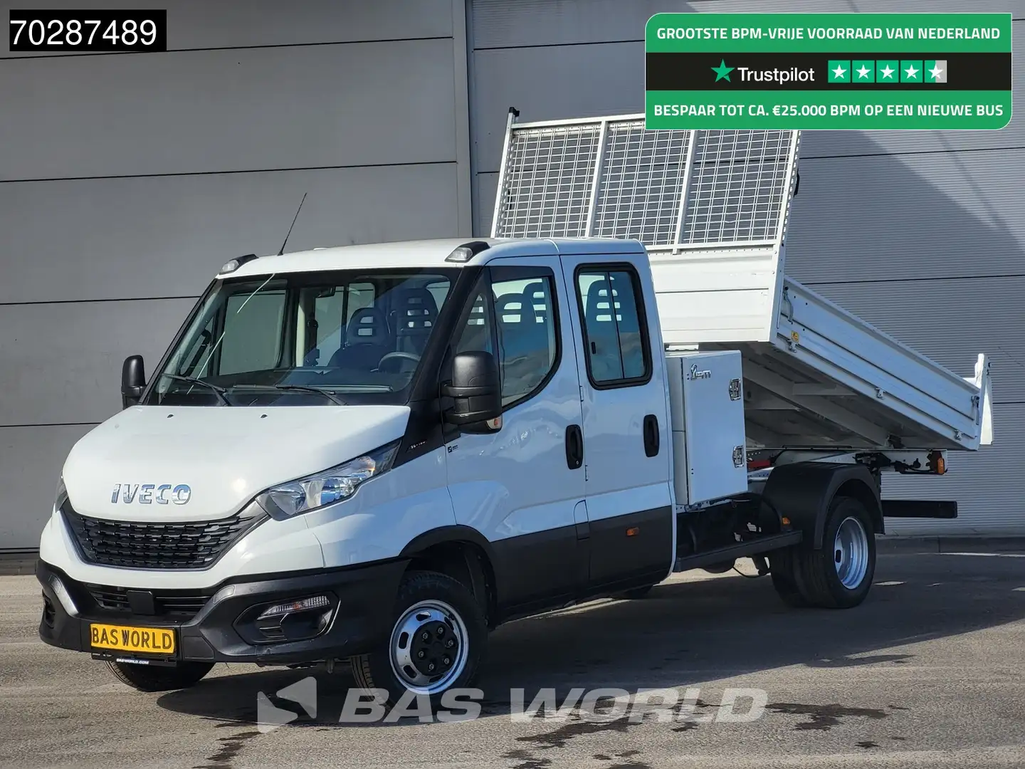 Iveco Daily 35C16 3.0L Kipper met Kist Dubbel Cabine Dubbelluc Wit - 1