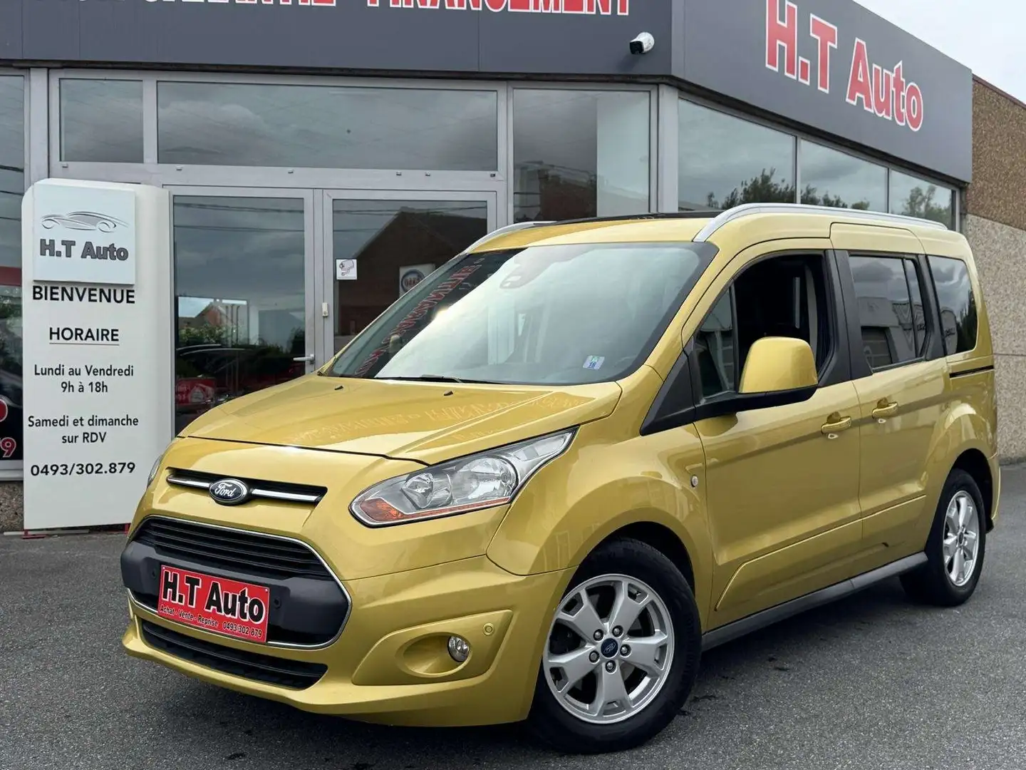 Ford Tourneo Connect 1.0 EcoBoost Titanium/Toit pano/Airco/Euro5b Blanc - 1
