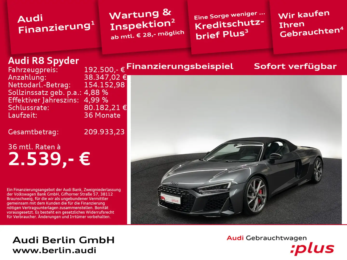 Audi V10 performance qu. S tr. LED RFK NAVI Grau - 1
