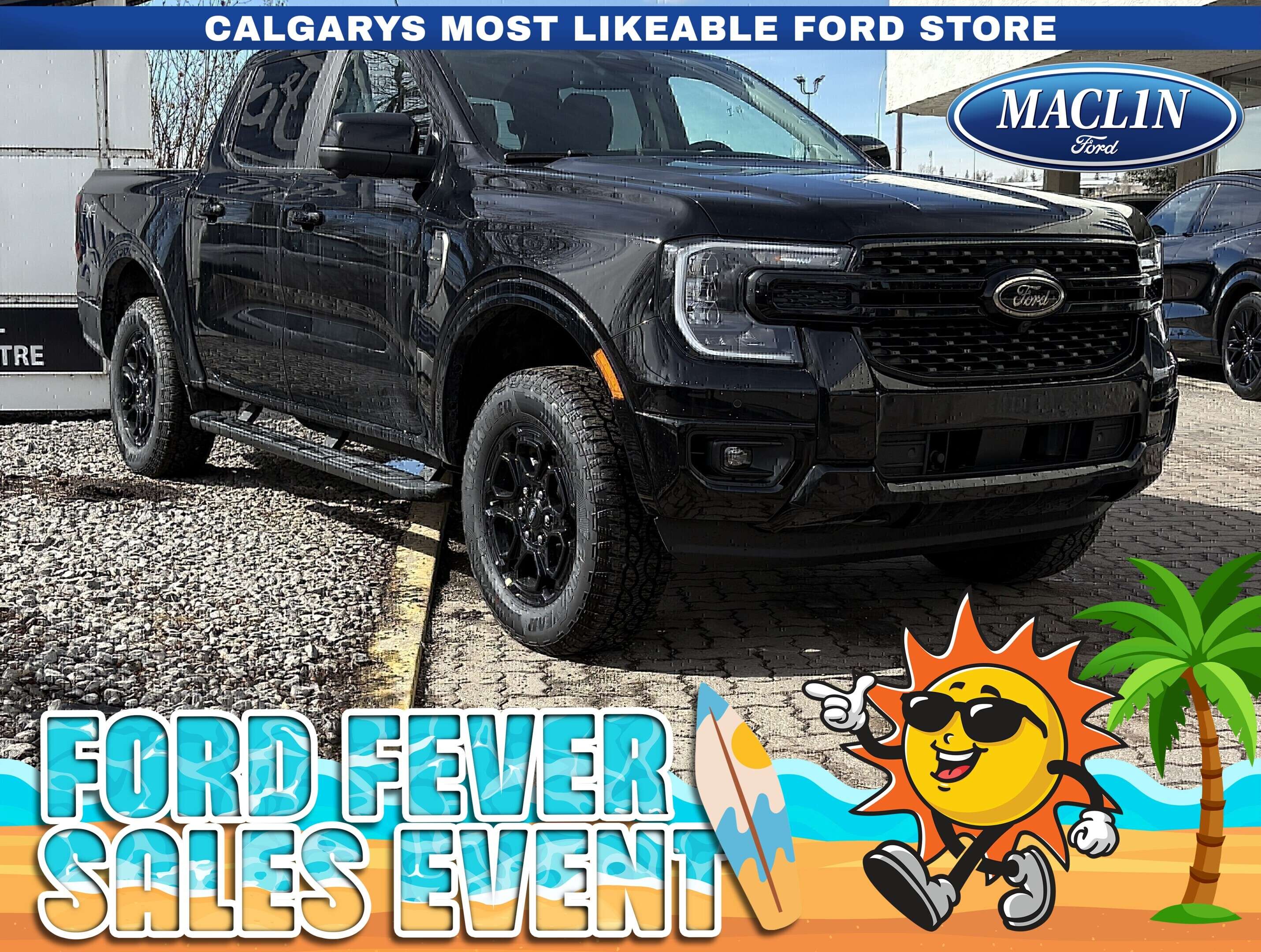 Black 2026 Ford Ranger Pickup Truck Four-Wheel Drive Automatic