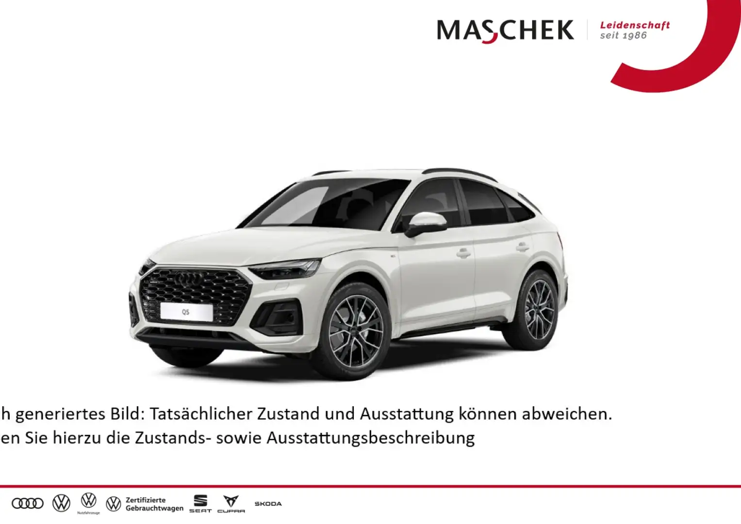 Audi Q5 Sportback S line 40 TDI BlackEd Leder Navi Kamera Blanc - 1