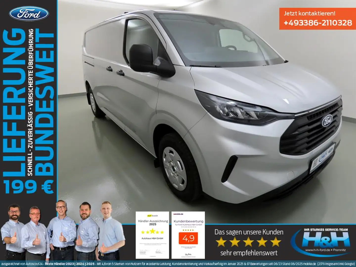 Ford Transit Custom 2.0 Trend 320 L2 LED+SHZ+iACC Silber - 1
