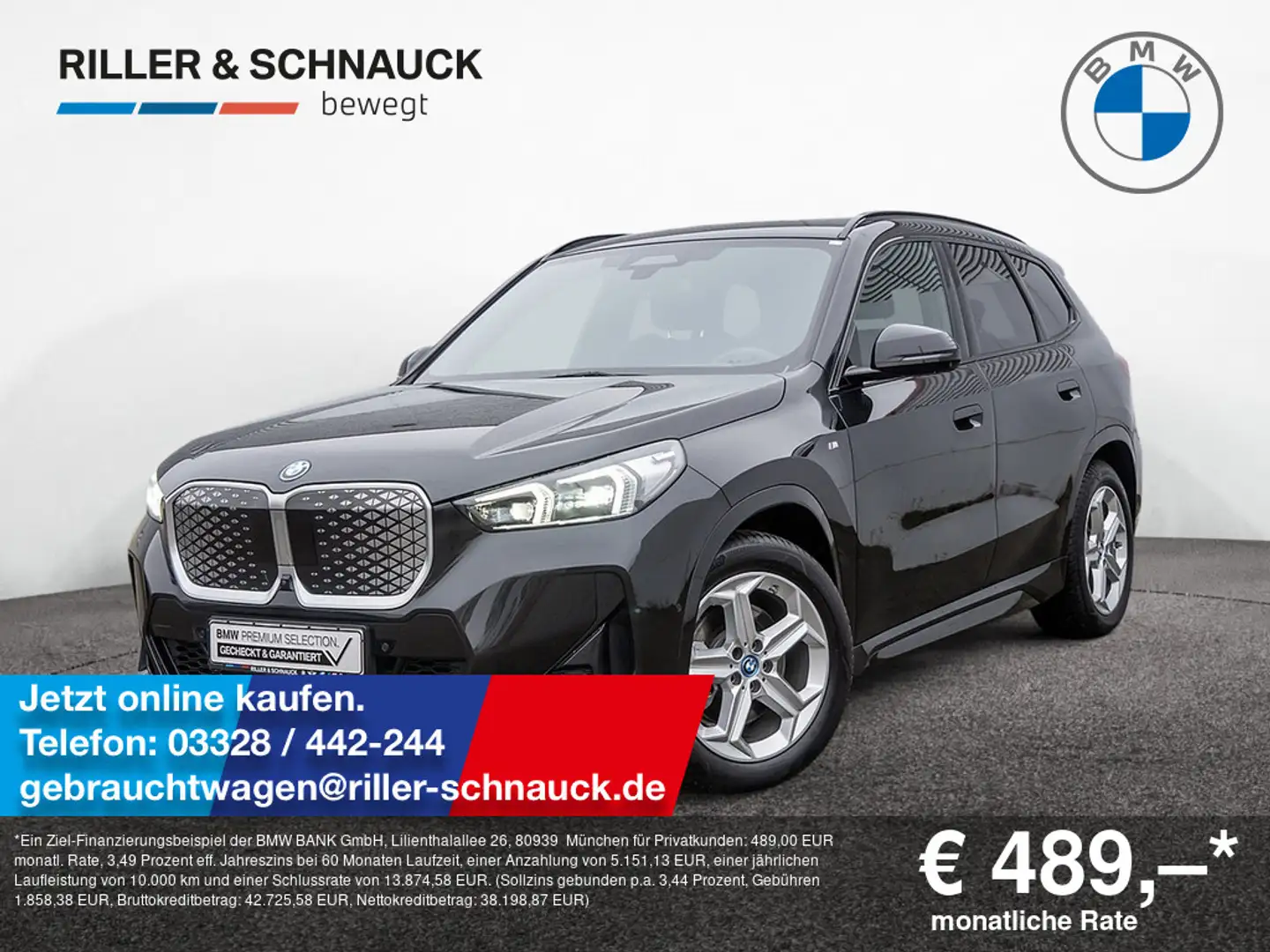 BMW iX1 xDrive 30 M-Sport AHK+PANO+HUD+ACC+360°KA Schwarz - 1