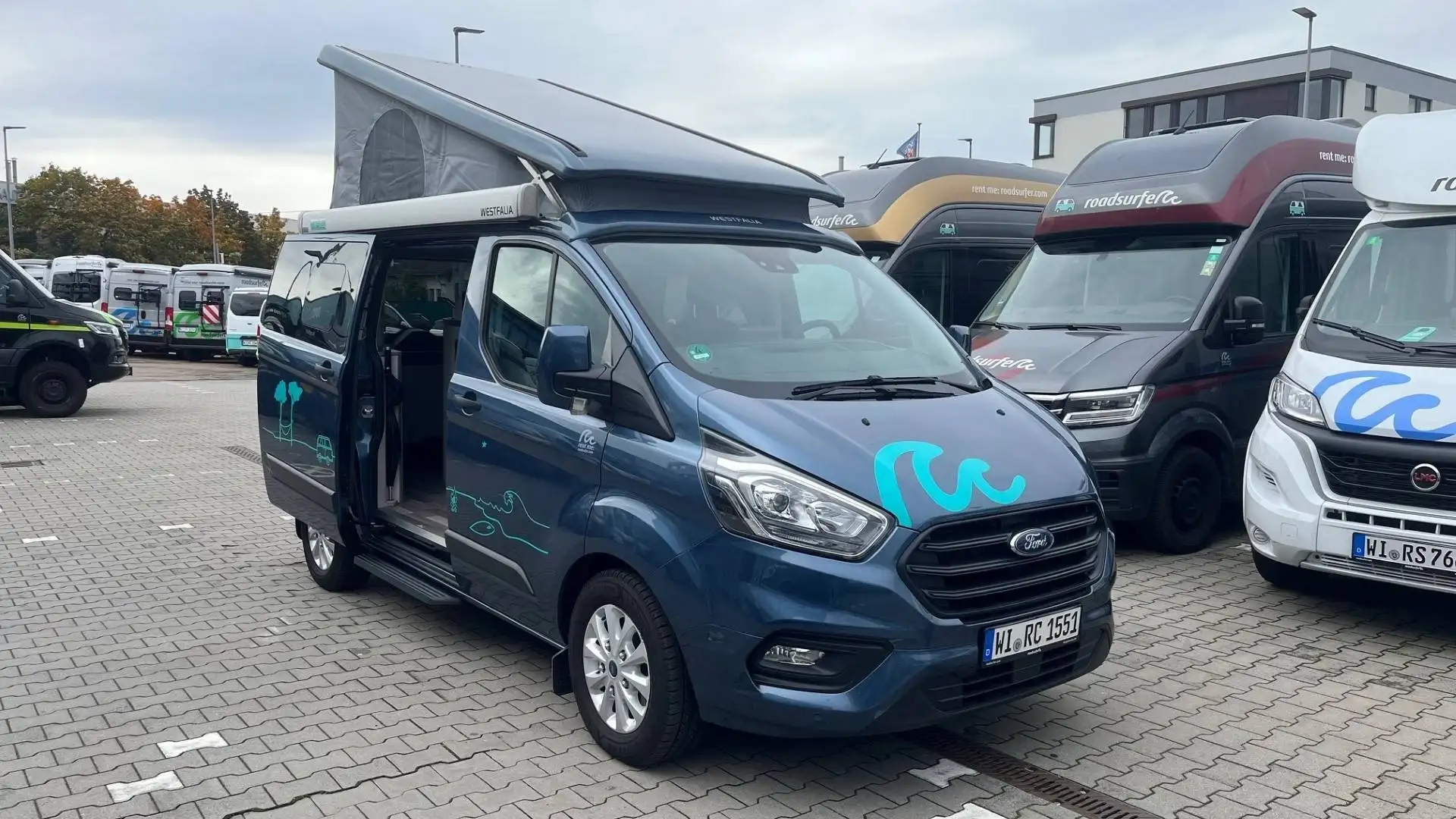Ford Transit Custom Nugget *Aufst.D *AHK *AUT *Heckküch Blau - 1